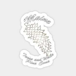 Maine - Tasse And While Pine Cone Sticker